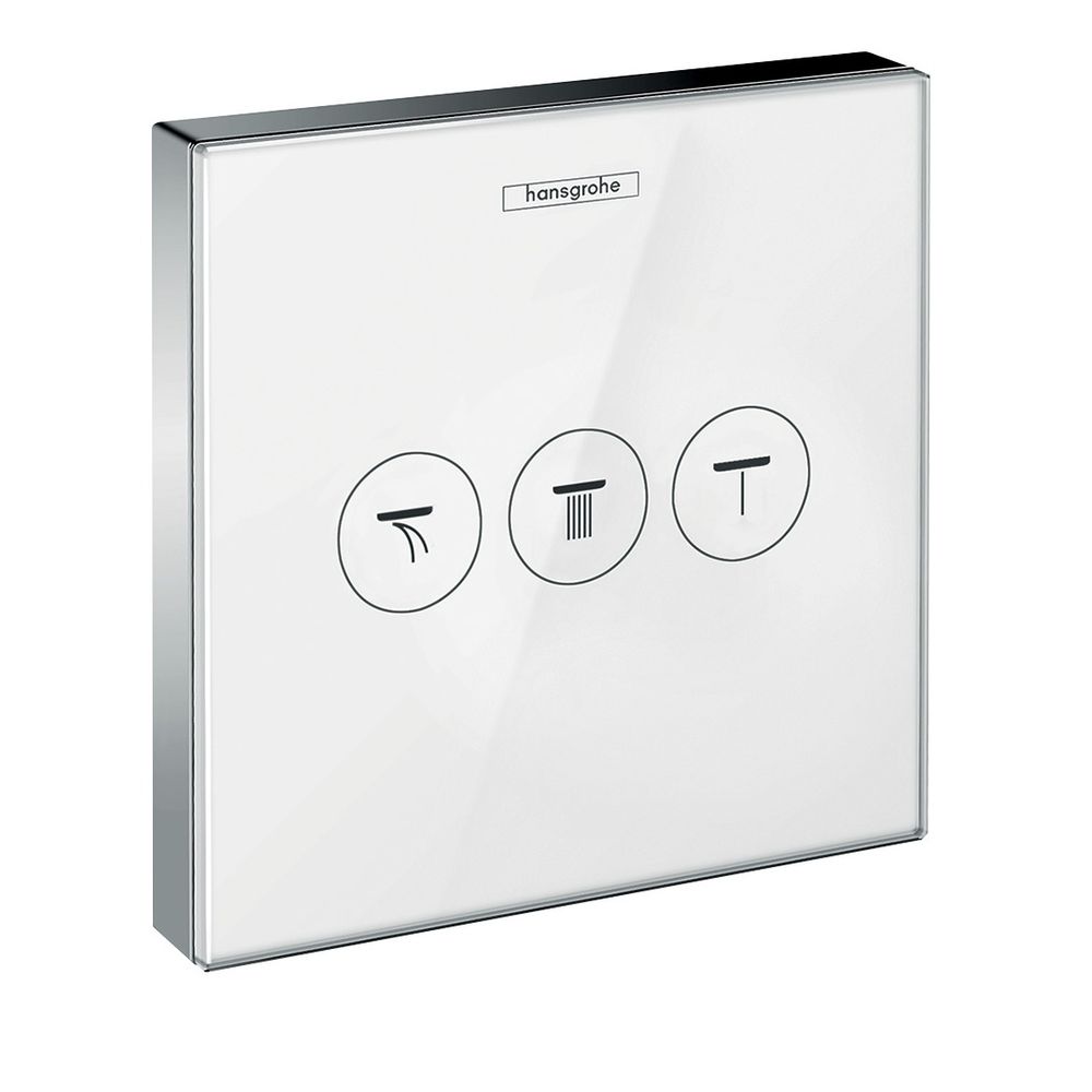 hansgrohe Shower Select Glas Ventil Unterputz Weiß/Chrom für 3 Verbraucher... HANSGROHE-15736400 4011097777504 (Abb. 1)