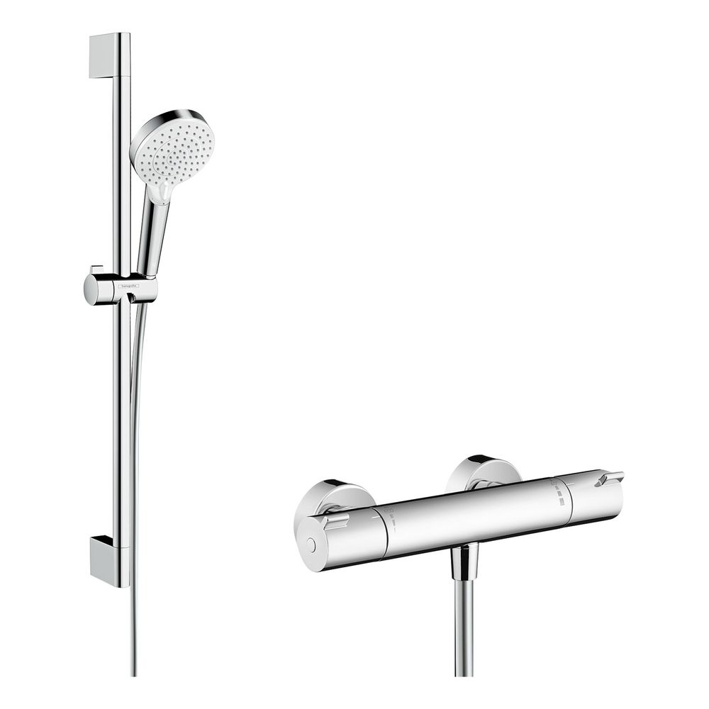 hansgrohe Crometta Brausesystem Aufputz Vario mit Ecostat 1001 CL Thermostat, Braus... HANSGROHE-27812400 4011097803265 (Abb. 1)