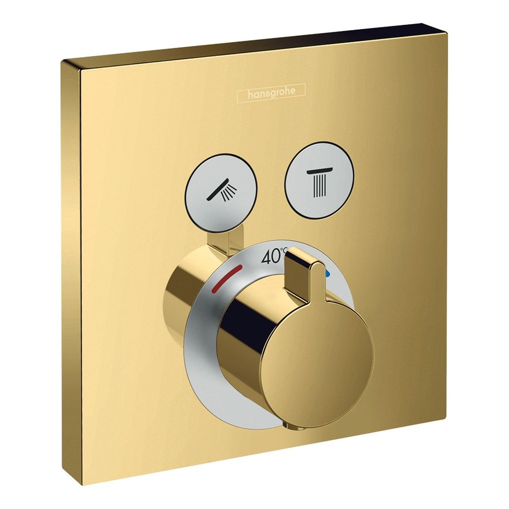 hansgrohe Shower Select Thermostat Unterputz Gold poliert für 2 Verbraucher... HANSGROHE-15763990 4059625230930 (Abb. 1)