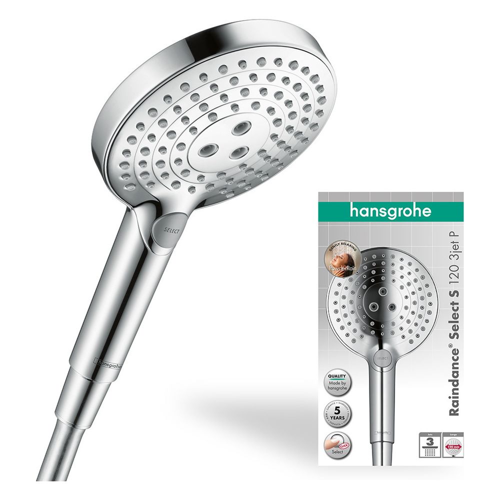 Hansgrohe Raindance Select S Handbrause 120mm, 11l/min, 3jet PowderRain, Chrom... HANSGROHE-26014000 4059625136621 (Abb. 5)