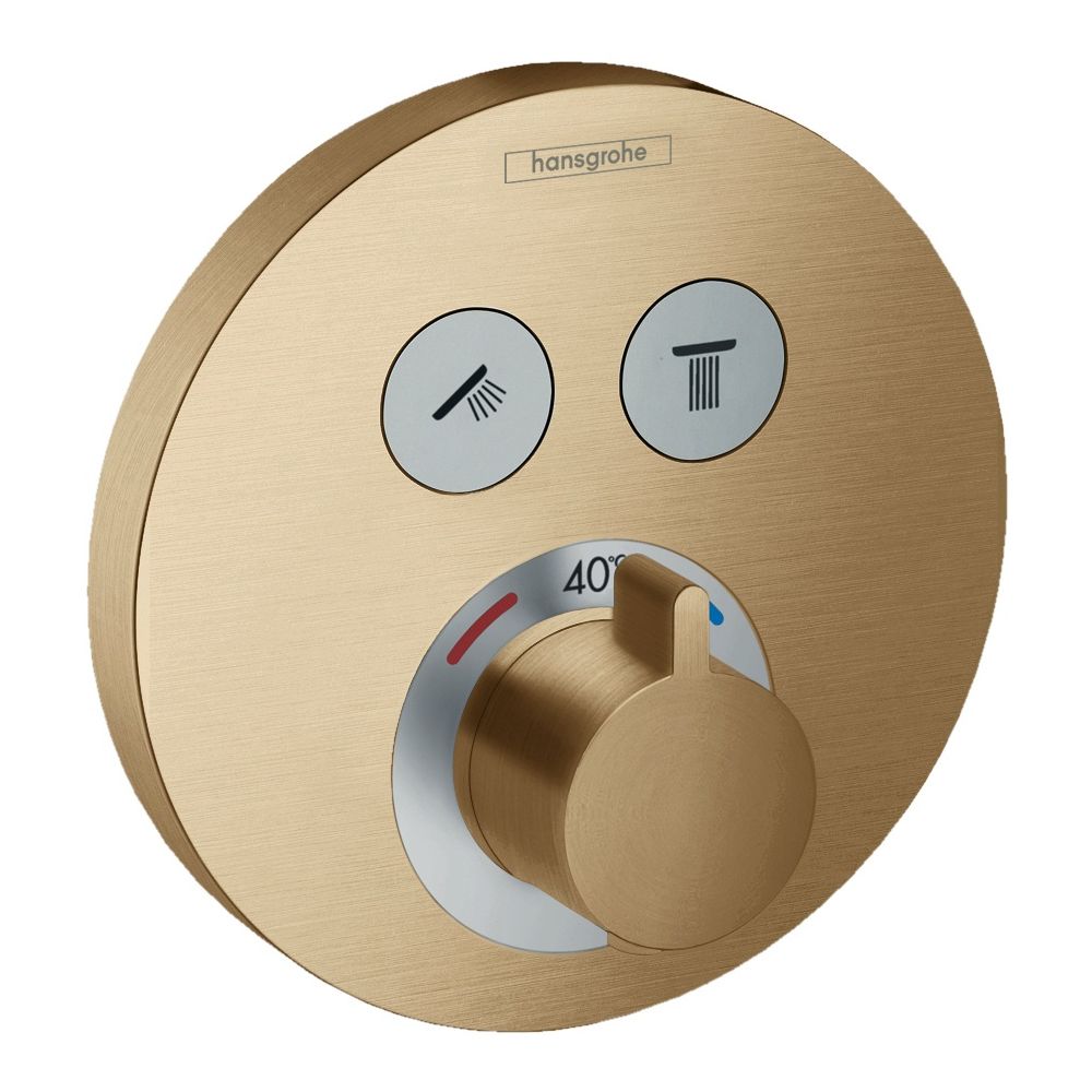 hansgrohe Shower Select S Thermostat Unterputz Bronze gebürstet für 2 Verbraucher... HANSGROHE-15743140 4059625142424 (Abb. 1)