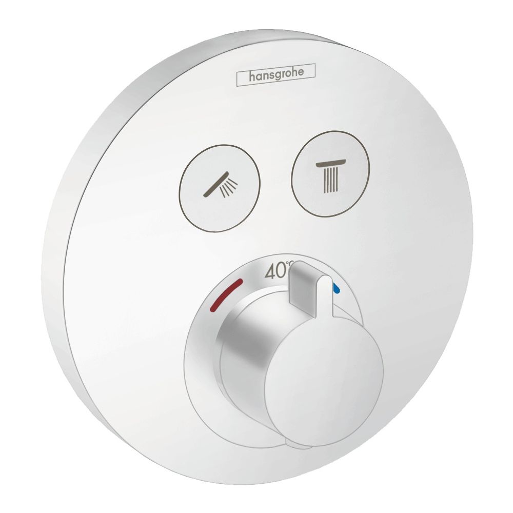 hansgrohe Shower Select S Thermostat Unterputz Mattweiß für 2 Verbraucher... HANSGROHE-15743700 4059625266076 (Abb. 1)