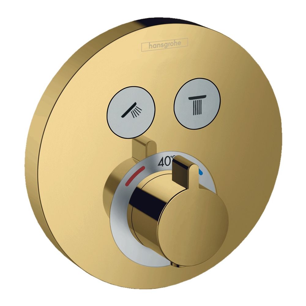 hansgrohe Shower Select S Thermostat Unterputz Gold poliert für 2 Verbraucher... HANSGROHE-15743990 4059625266083 (Abb. 1)