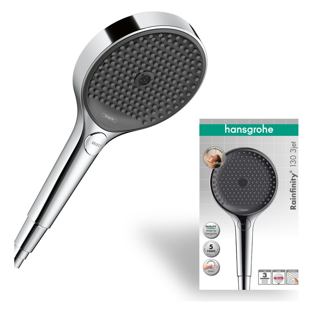 Hansgrohe Rainfinity Handbrause 130mm, 14l/min, 3jet, Chrom... HANSGROHE-26864000 4059625189696 (Abb. 4)