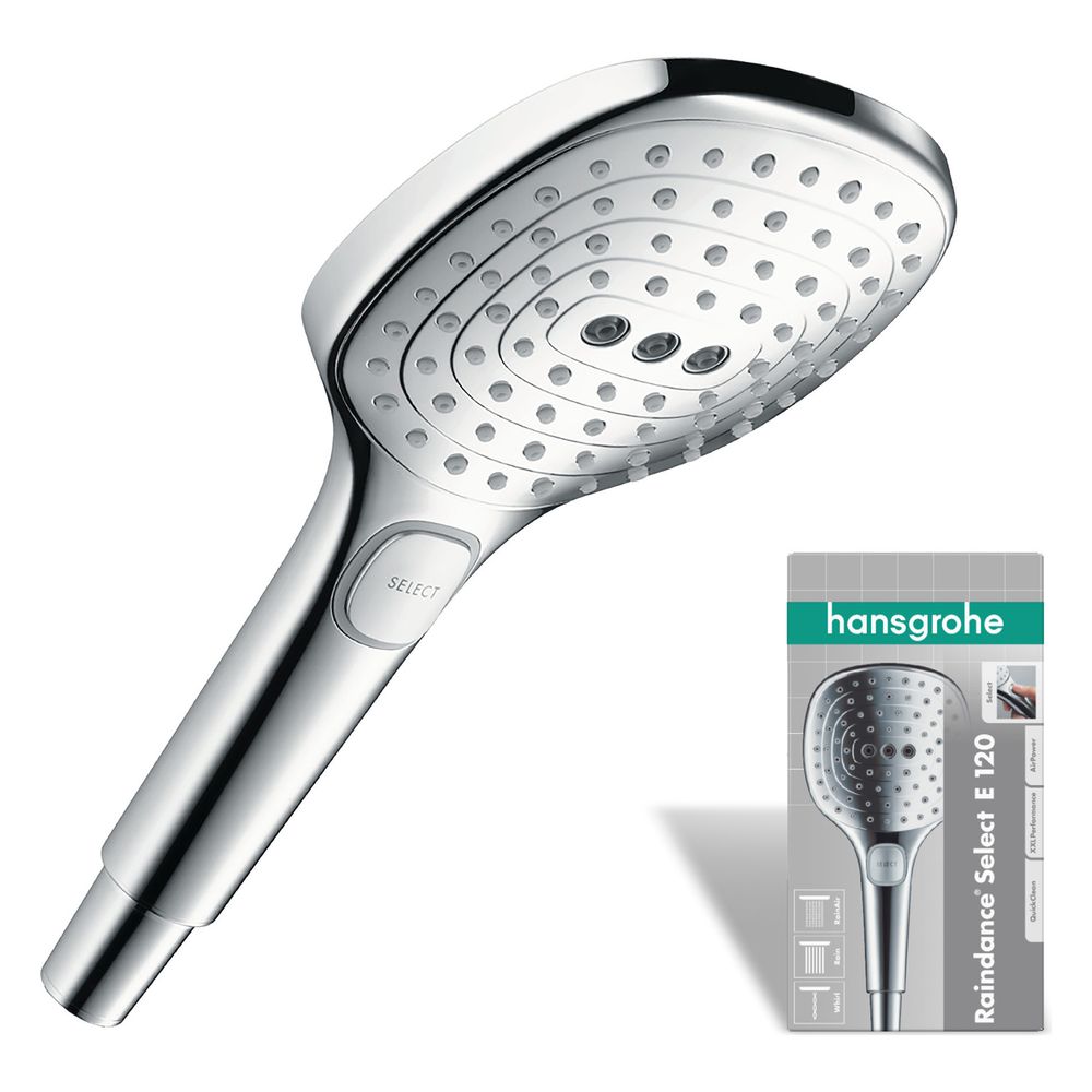 hansgrohe Raindance Select E Handbrause 120mm 3jet 14,4l/min, Chrom... HANSGROHE-26520000 4011097706047 (Abb. 4)