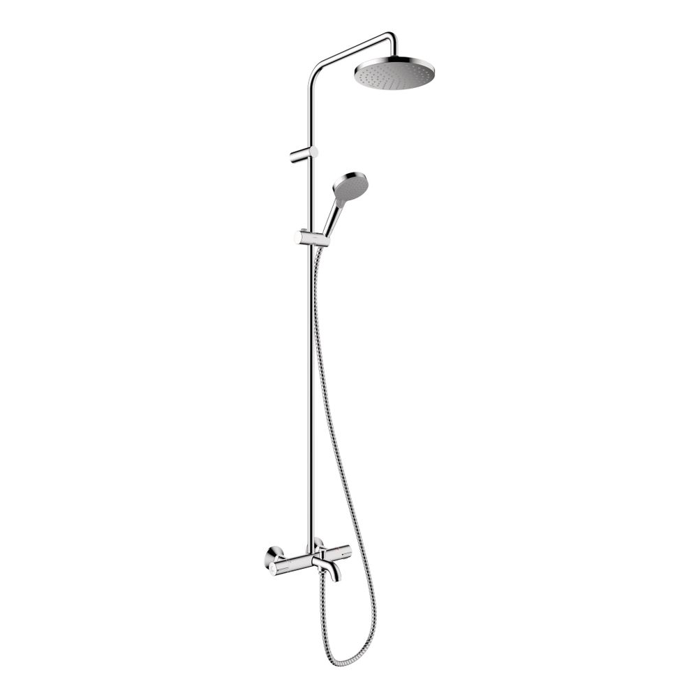 hansgrohe Vernis Blend Showerpipe 200mm 1jet 20l/min EcoSmart Chrom mit Wannentherm... HANSGROHE-26079000 4059625315125 (Abb. 1)