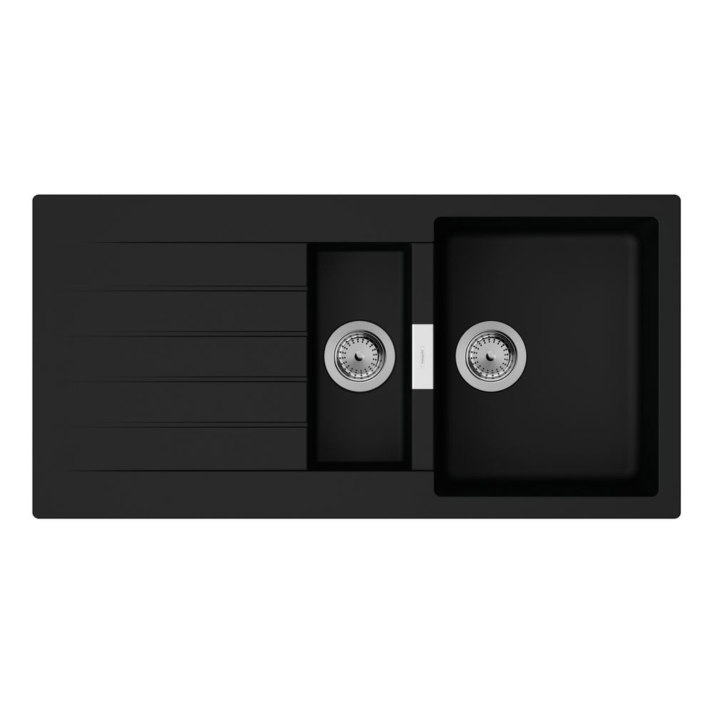 hansgrohe Einbauspüle S52 S520-F530345x160mm mit Abtropffläche, Graphitschwarz... HANSGROHE-43357170 4059625353479 (Abb. 1)