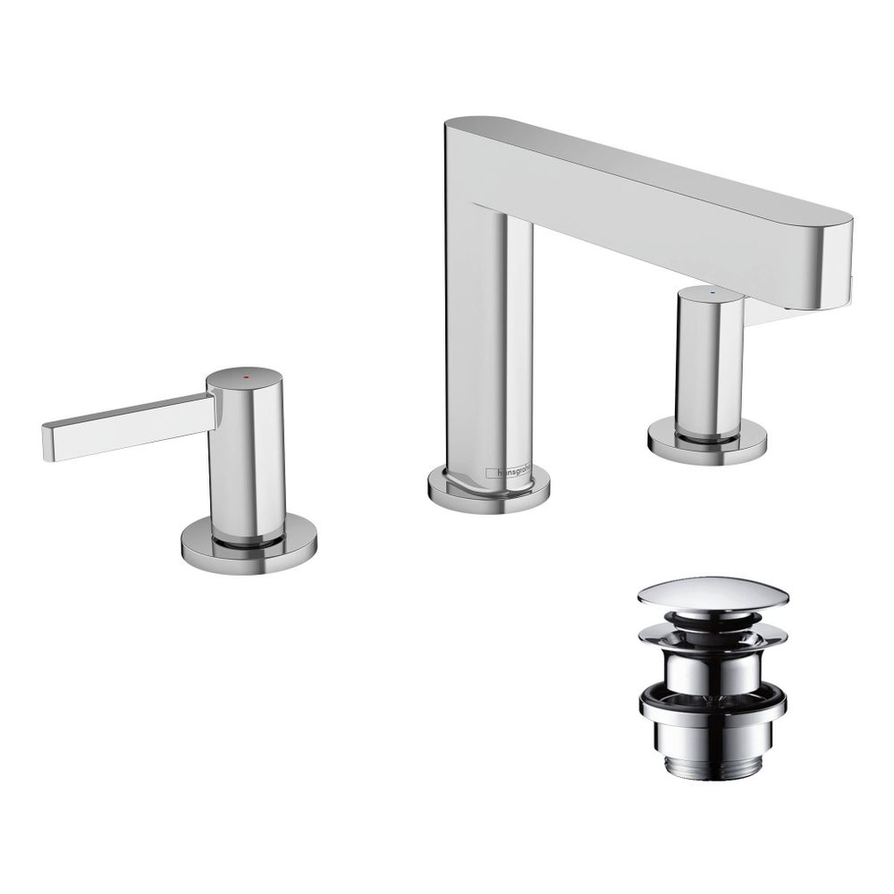 hansgrohe Finoris 3-Loch Waschtischarmatur 110mm 5l/min Chrom mit Push-Open Garnitu... HANSGROHE-76033000 4059625338124 (Abb. 2)