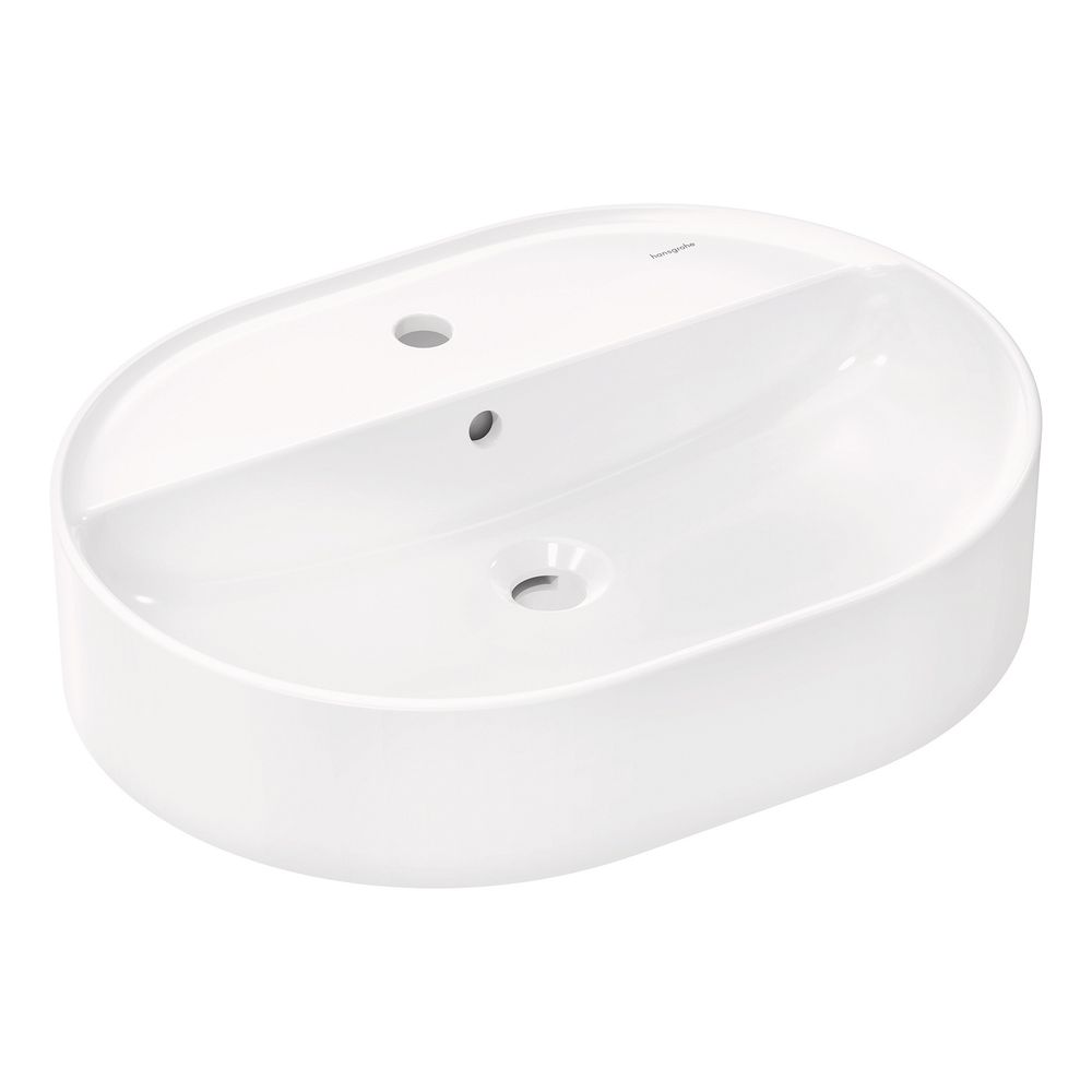 hansgrohe Xuniva U Aufsatzwaschtisch 600x450mm mit Hahnloch und Überlauf, Weiß... HANSGROHE-60171450 4059625475805 (Abb. 1)