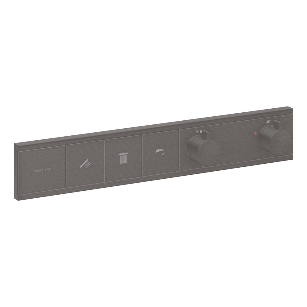 hansgrohe RainSelect Thermostat Unterputz für 3 Verbraucher, Schwarz/Chrom gebürste... HANSGROHE-15381340 4059625489123 (Abb. 1)