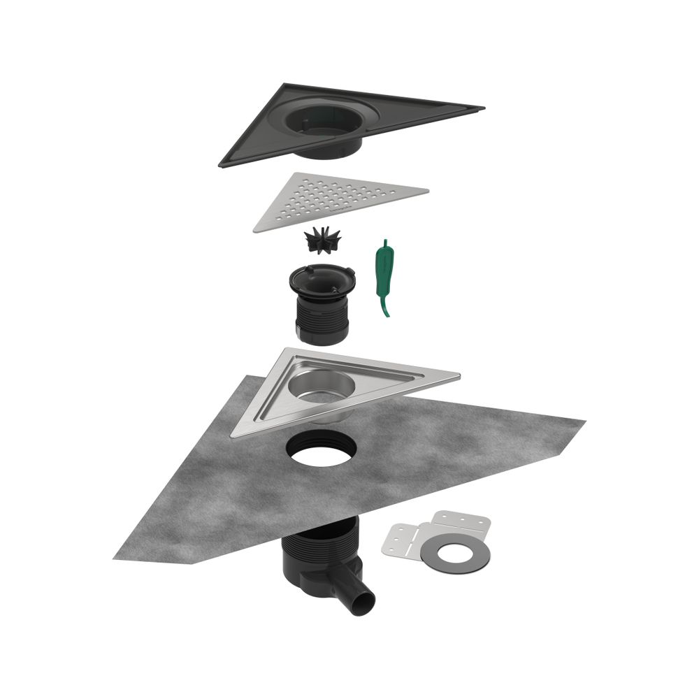 hansgrohe RainDrain Corner Komplettset Punktablauf 240x240mm, Edelstahl gebürstet... HANSGROHE-56252800 4059625489444 (Abb. 2)