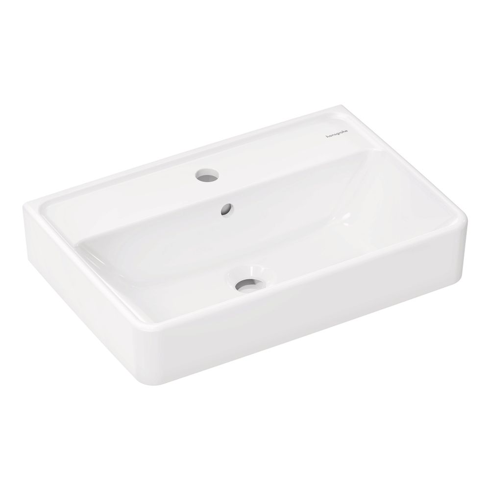 hansgrohe Xanuia Q Waschtisch Compact 550x370mm mit Hahnloch und Überlauf, Weiß... HANSGROHE-60209450 4059625534953 (Abb. 1)