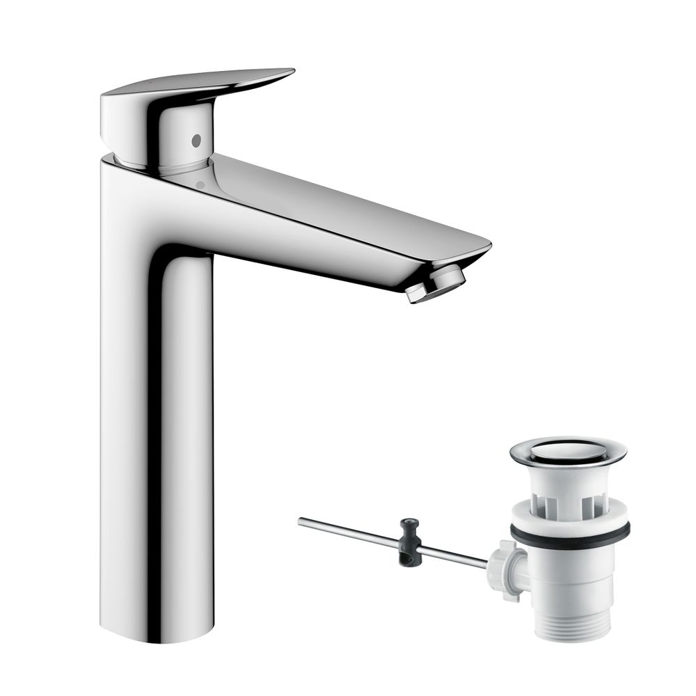 hansgrohe Logis Einhebel-Waschtischmischer 190mm 5l/min Chrom mit Zugstangen-Garnit... HANSGROHE-71090000 4011097738628 (Abb. 2)
