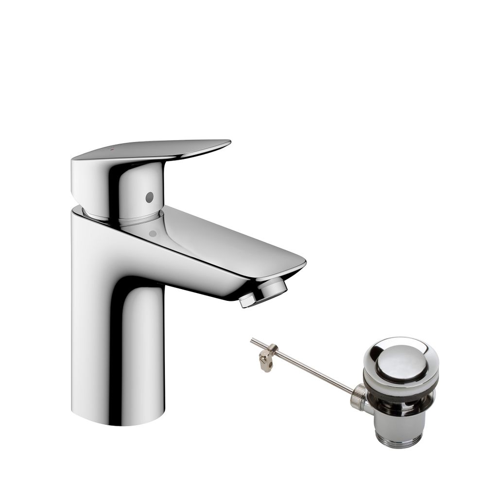 hansgrohe Logis Einhebel-Waschtischmischer 100mm 5l/min Chrom mit Metall-Zugstangen... HANSGROHE-71171000 4011097783482 (Abb. 2)
