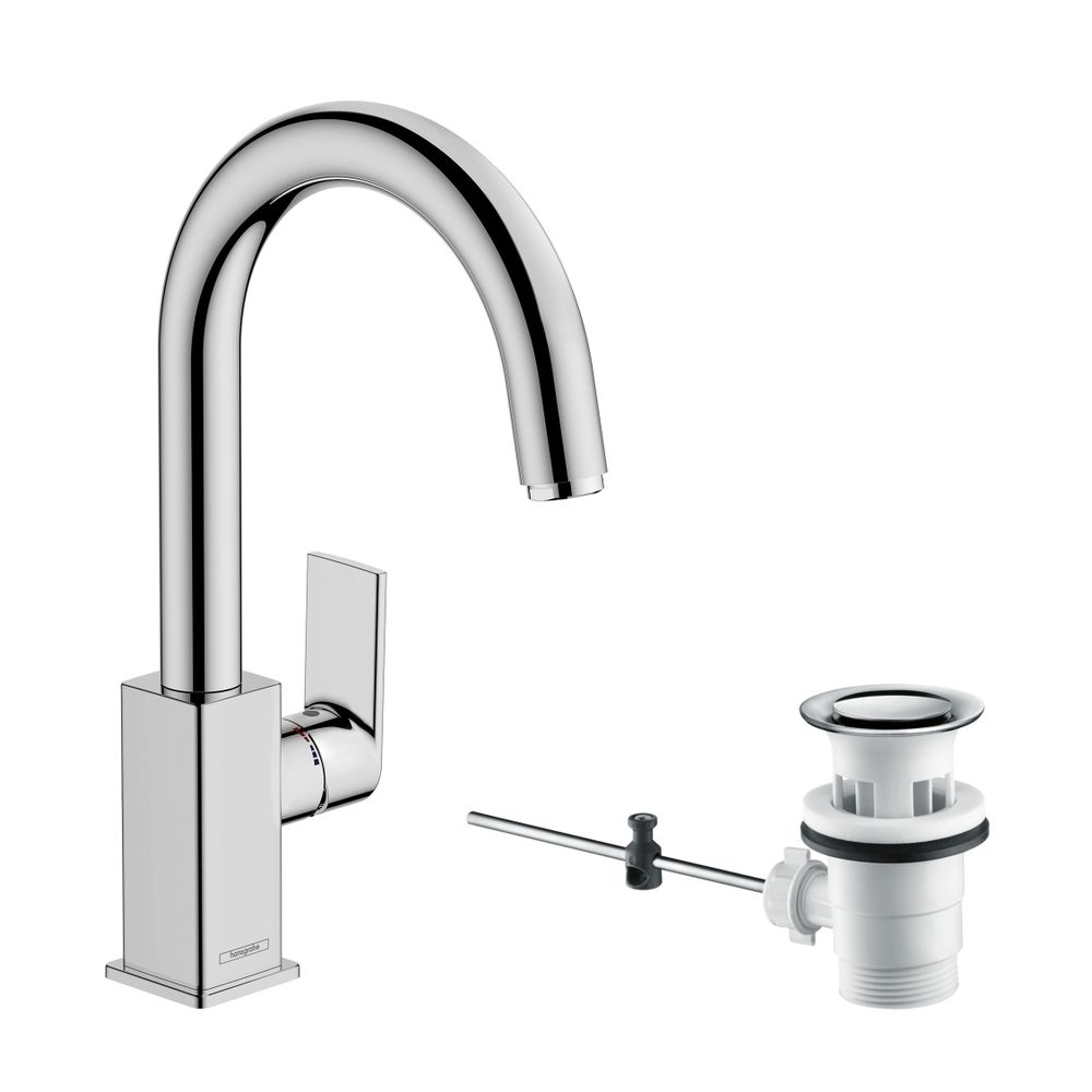 Hansgrohe Vernis Shape Einhebel-Waschtischmischer, 5l/min, Schwenkauslauf, Zugstang... HANSGROHE-71564000 4059625325483 (Abb. 2)