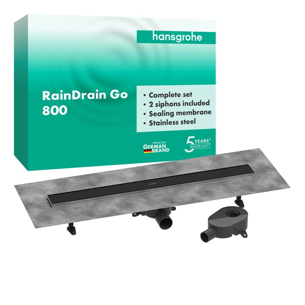 hansgrohe RainDrain Go Komplettset Duschrinne 800mm rückseitig befliesbar, Mattschw... HANSGROHE-56273670 4059625541524 (Abb. 3)