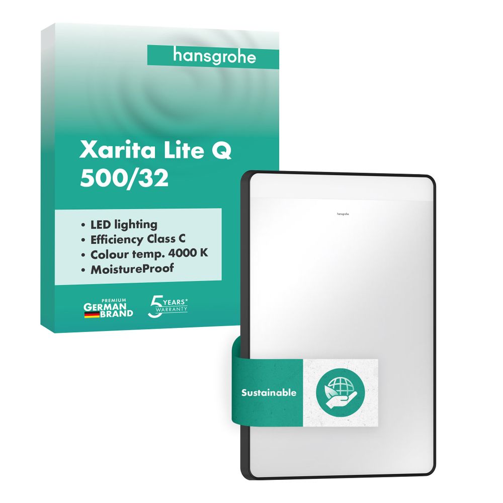 Hansgrohe Xarita Lite Q Spiegel, horizontaler LED-Beleuchtung 500x30mm, für Wandsch... HANSGROHE-54956670 4059625535578 (Abb. 2)