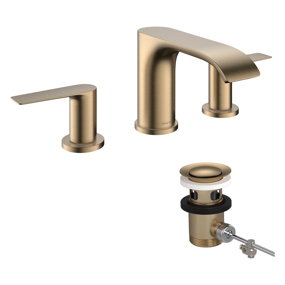 Hansgrohe Vivenis 3-Loch Waschtischarmatur 90mm, 5l/min, Zugstangen-Ablaufgarnitur,... HANSGROHE-75033140 4059625555453 (Abb. 2)