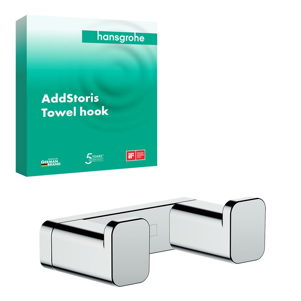 hansgrohe AddStoris Handtuchhaken doppelt, Chrom... HANSGROHE-41755000 4059625297315 (Abb. 2)