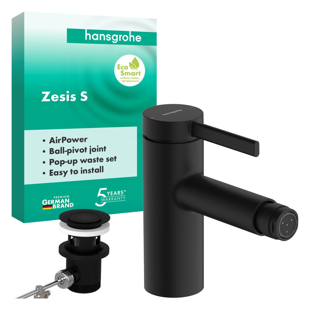 Hansgrohe Zesis S Einhebel-Bidetmischer mit Metall Zugstangen-Ablaufgarnitur, Matts... HANSGROHE-74201670 4059625563298 (Abb. 2)