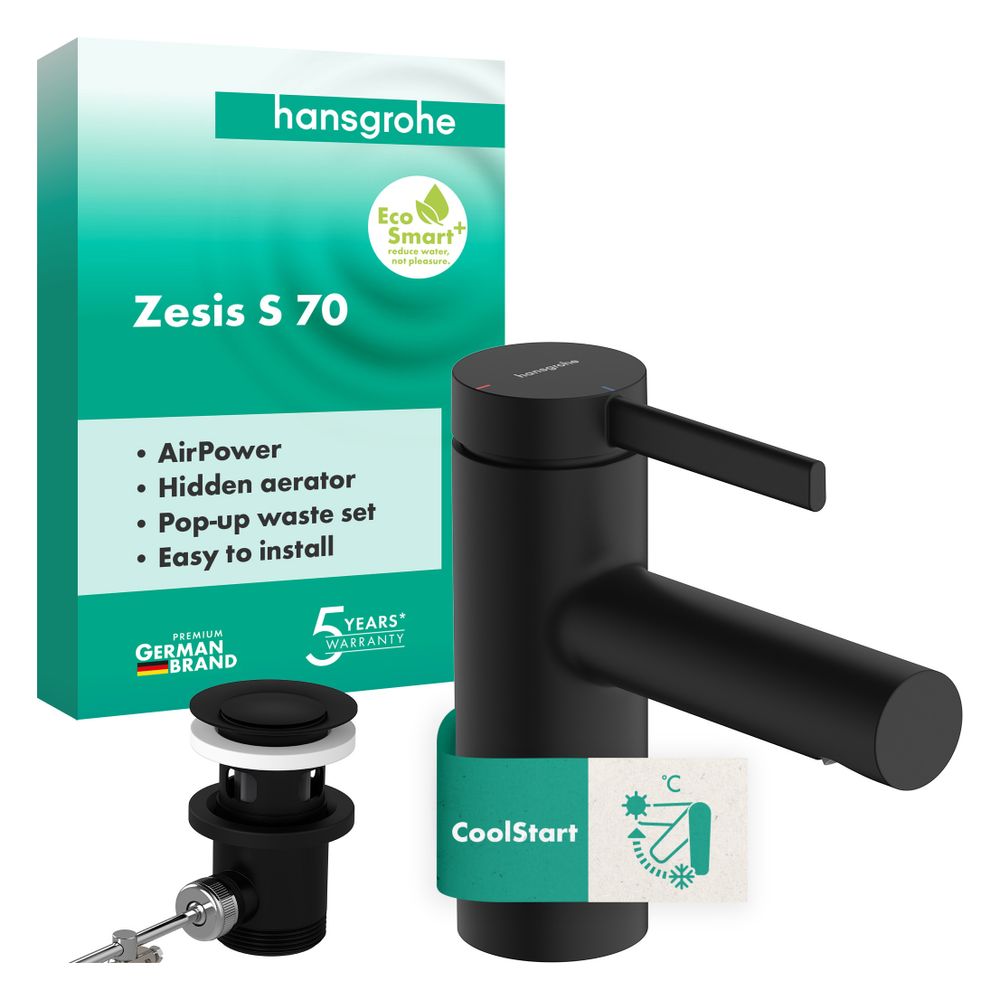 Hansgrohe Zesis S Einhebel-Waschtischmischer 70mm, DN 15, CoolStart, mit Metall Zug... HANSGROHE-74714670 4059625563083 (Abb. 2)