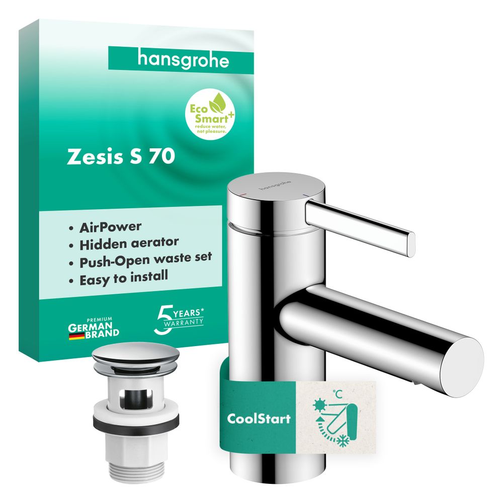 Hansgrohe Zesis S Einhebel-Waschtischmischer 70mm, DN 15, CoolStart, mit Push-Open ... HANSGROHE-74715000 4059625564035 (Abb. 3)