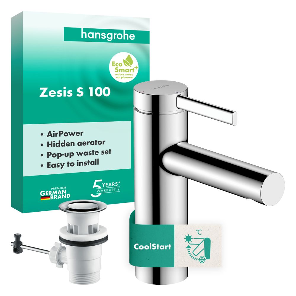 Hansgrohe Zesis S Einhebel-Waschtischmischer 100 CoolStart mit Zugstangen-Ablaufgar... HANSGROHE-74720000 4059625557778 (Abb. 3)