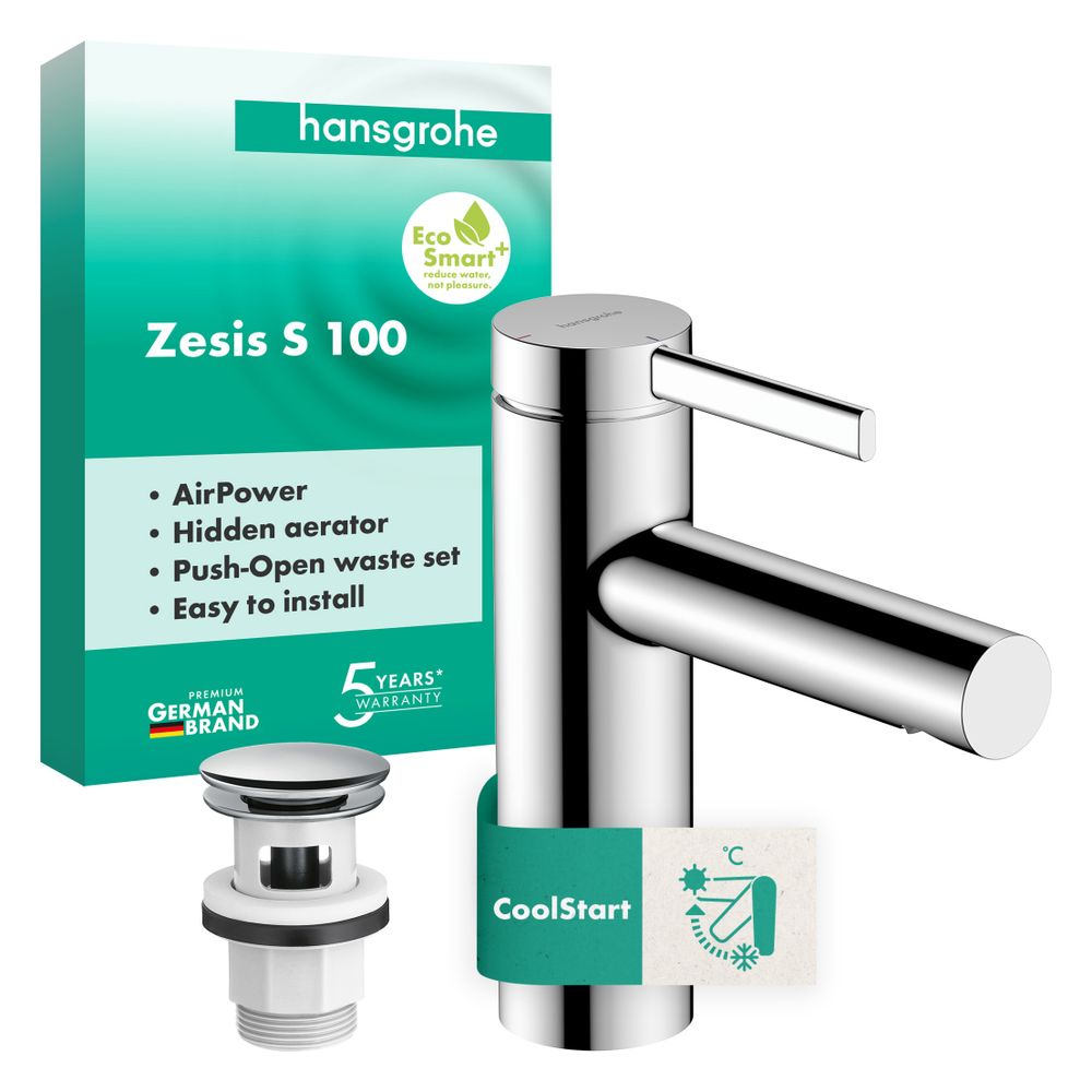Hansgrohe Zesis S Einhebel-Waschtischmischer 100 CoolStart mit Push-Open Ablaufgarn... HANSGROHE-74724000 4059625564028 (Abb. 3)