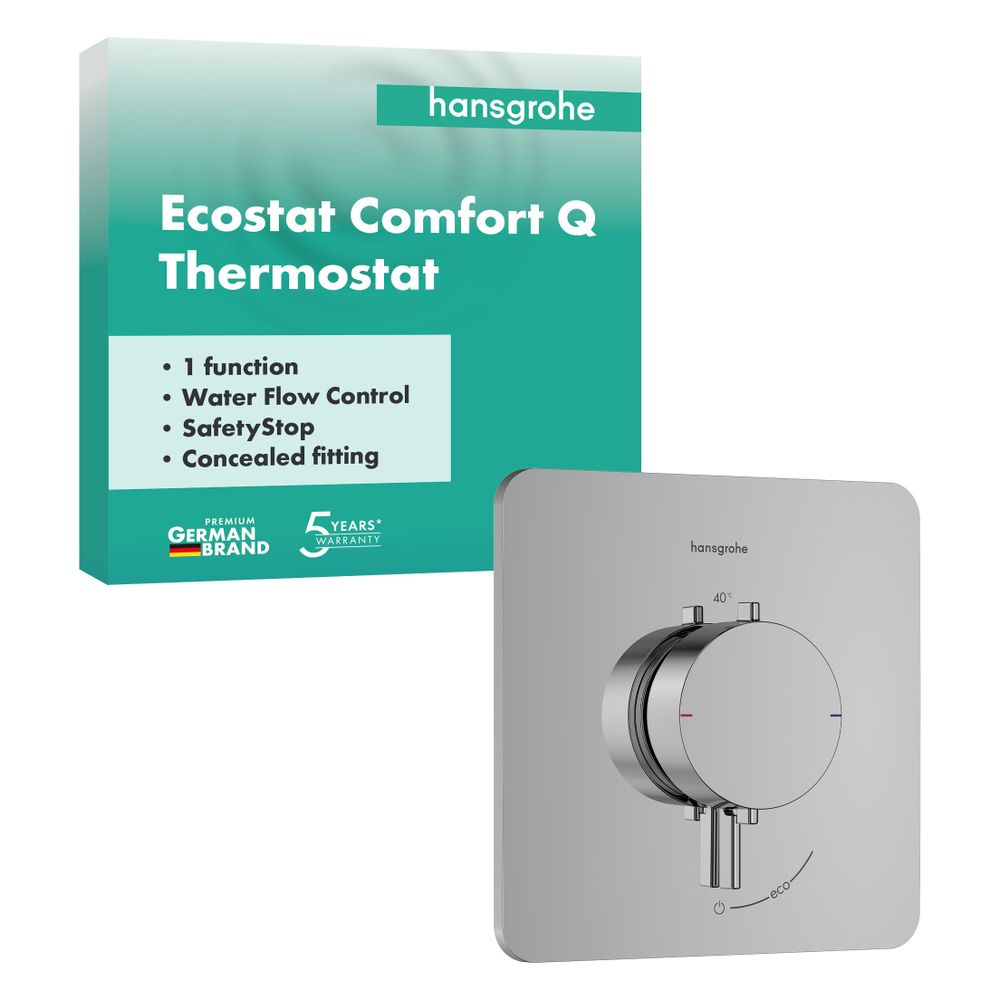 Hansgrohe Ecostat Comfort Q Thermostat Unterputz, 25,2l/min, für 1 Verbraucher, Chr... HANSGROHE-33712000 4059625624142 (Abb. 2)