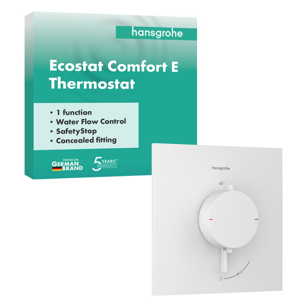 Hansgrohe Ecostat Comfort E Thermostat Unterputz, 25,2l/min, für 1 Verbraucher, Mat... HANSGROHE-33710700 4059625624272 (Abb. 2)