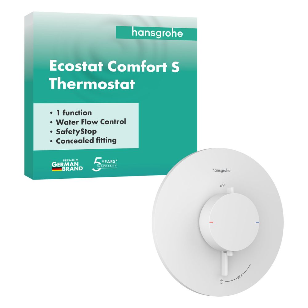 Hansgrohe Ecostat Comfort S Thermostat Unterputz, 25,2l/min, für 1 Verbraucher, Mat... HANSGROHE-33714700 4059625624777 (Abb. 2)
