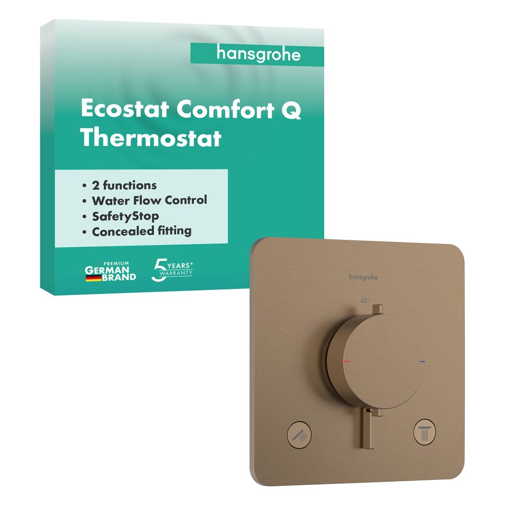 Hansgrohe Ecostat Comfort Q Thermostat Unterputz, 25,7l/min, für 2 Verbraucher, Bru... HANSGROHE-33713140 4059625624531 (Abb. 2)