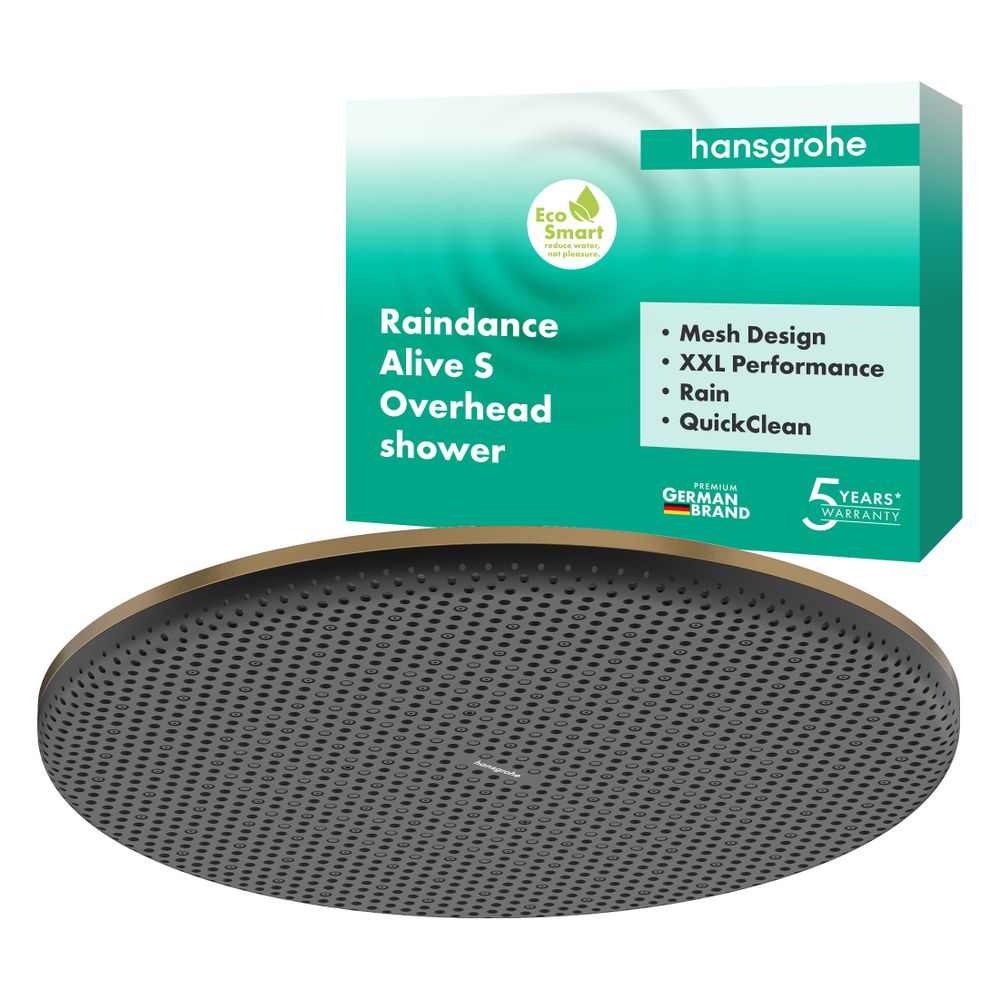 Hansgrohe Raindance Alive S Kopfbrause 300mm, 6,8l/min, 1jet EcoSmart, Brushed Bron... HANSGROHE-24521140 4059625449202 (Abb. 2)