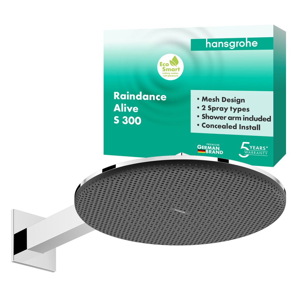 Hansgrohe Raindance Alive S Kopfbrause 300mm, 6,6l/min, 2jet EcoSmart, Brausearm, C... HANSGROHE-24541000 4059625449387 (Abb. 3)