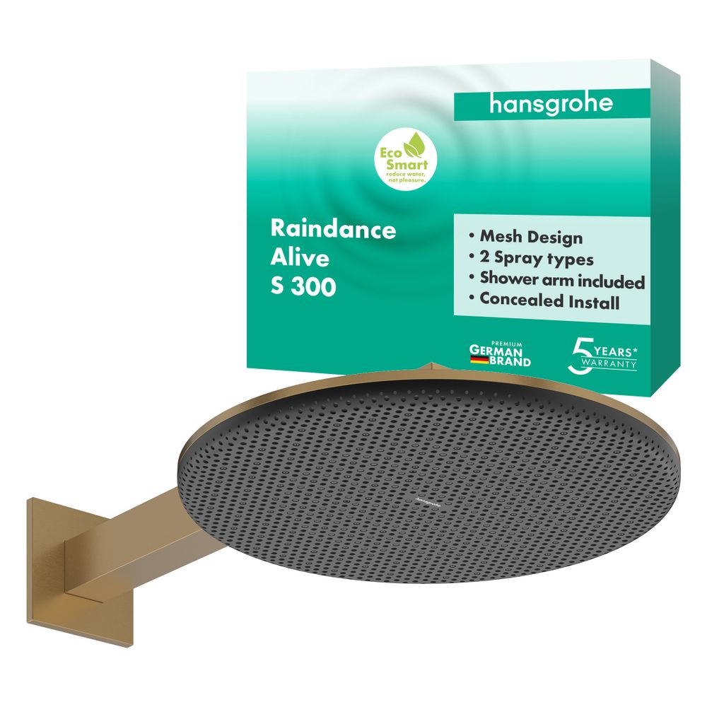 Hansgrohe Raindance Alive S Kopfbrause 300mm, 6,6l/min, 2jet EcoSmart, Brausearm, B... HANSGROHE-24541140 4059625449417 (Abb. 3)