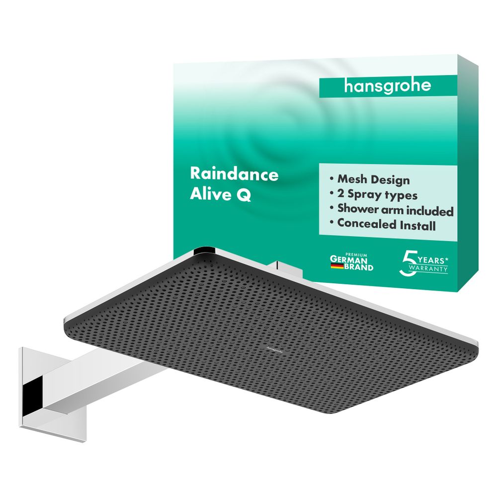 Hansgrohe Raindance Alive Q Kopfbrause, 10,1l/min, 210x340mm, 2jet, Brausearm, Chro... HANSGROHE-24550000 4059625449424 (Abb. 3)