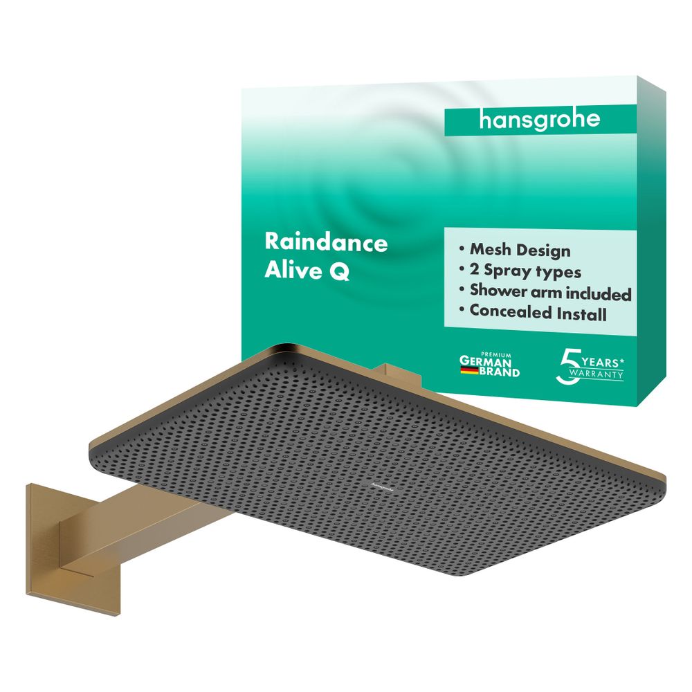 Hansgrohe Raindance Alive Q Kopfbrause, 10,1l/min, 210x340mm, 2jet, Brausearm, Brus... HANSGROHE-24550140 4059625449455 (Abb. 3)