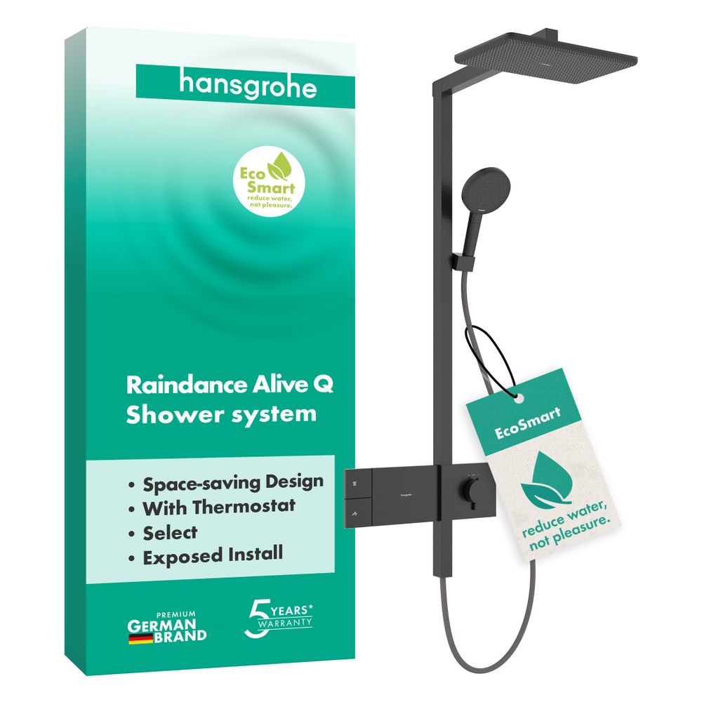 Hansgrohe Raindance Alive Q Showerpipe Duschsystem 210x340mm, 1jet EcoSmart, Shower... HANSGROHE-24581340 4059625568491 (Abb. 2)