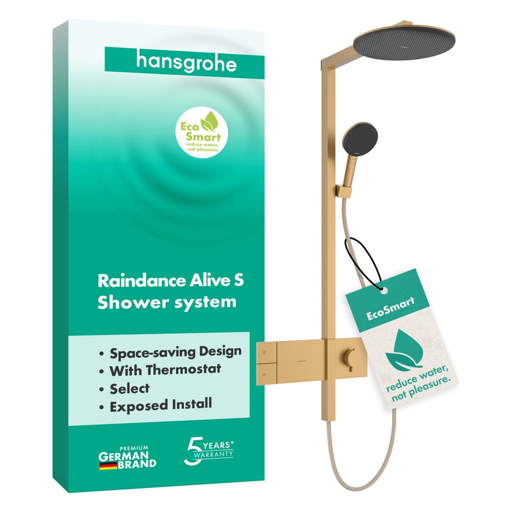 Hansgrohe Raindance Alive S Showerpipe Duschsystem 300mm, 1jet EcoSmart, ShowerSele... HANSGROHE-24583140 4059625568781 (Abb. 2)