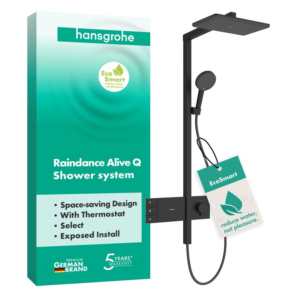 Hansgrohe Raindance Alive Q Showerpipe Duschsystem 210x340mm, 2jet EcoSmart, Shower... HANSGROHE-24591670 4059625568644 (Abb. 2)