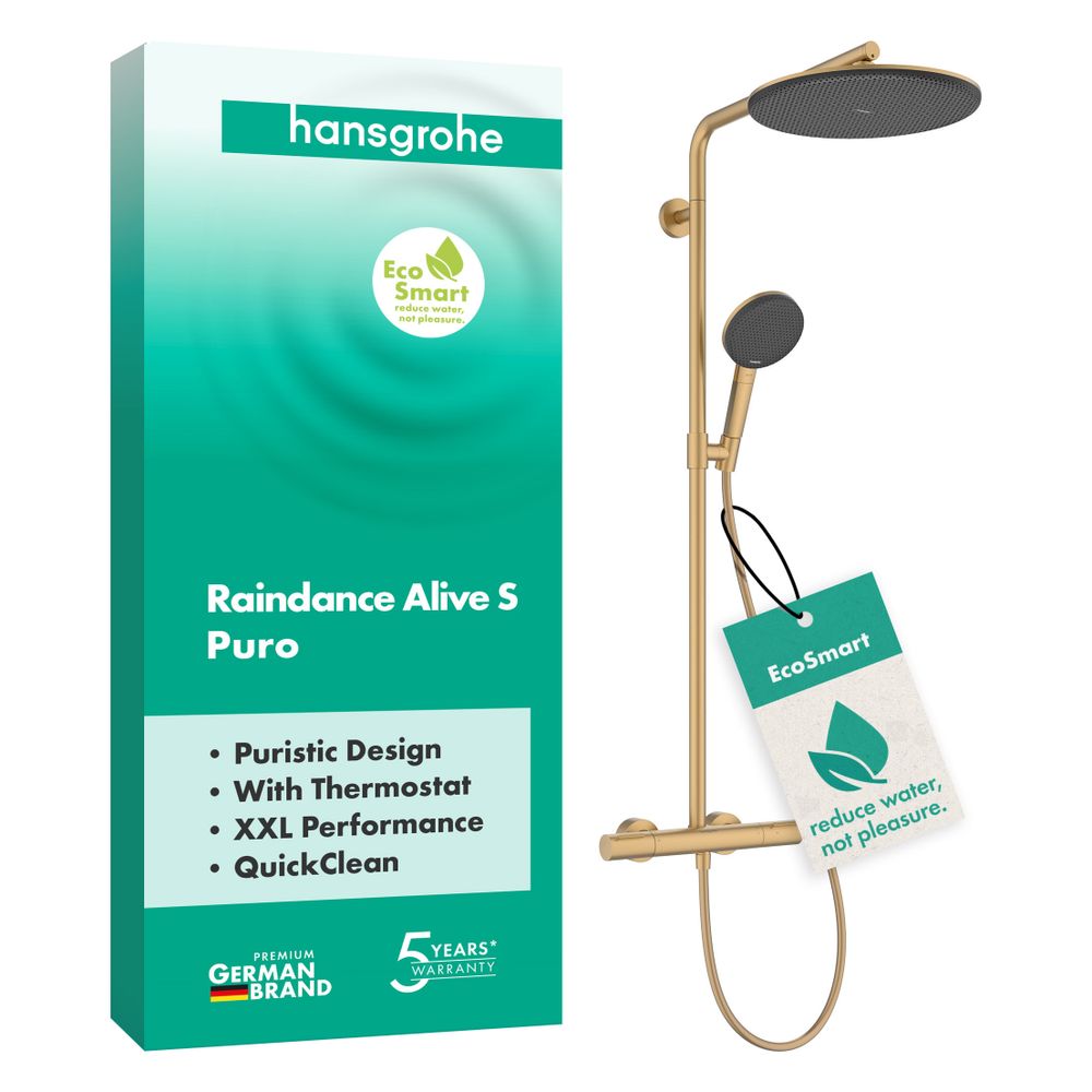 Hansgrohe Raindance Alive S Puro Showerpipe Duschsystem 300mm, 1jet EcoSmart, Ecost... HANSGROHE-24593140 4059625568941 (Abb. 2)