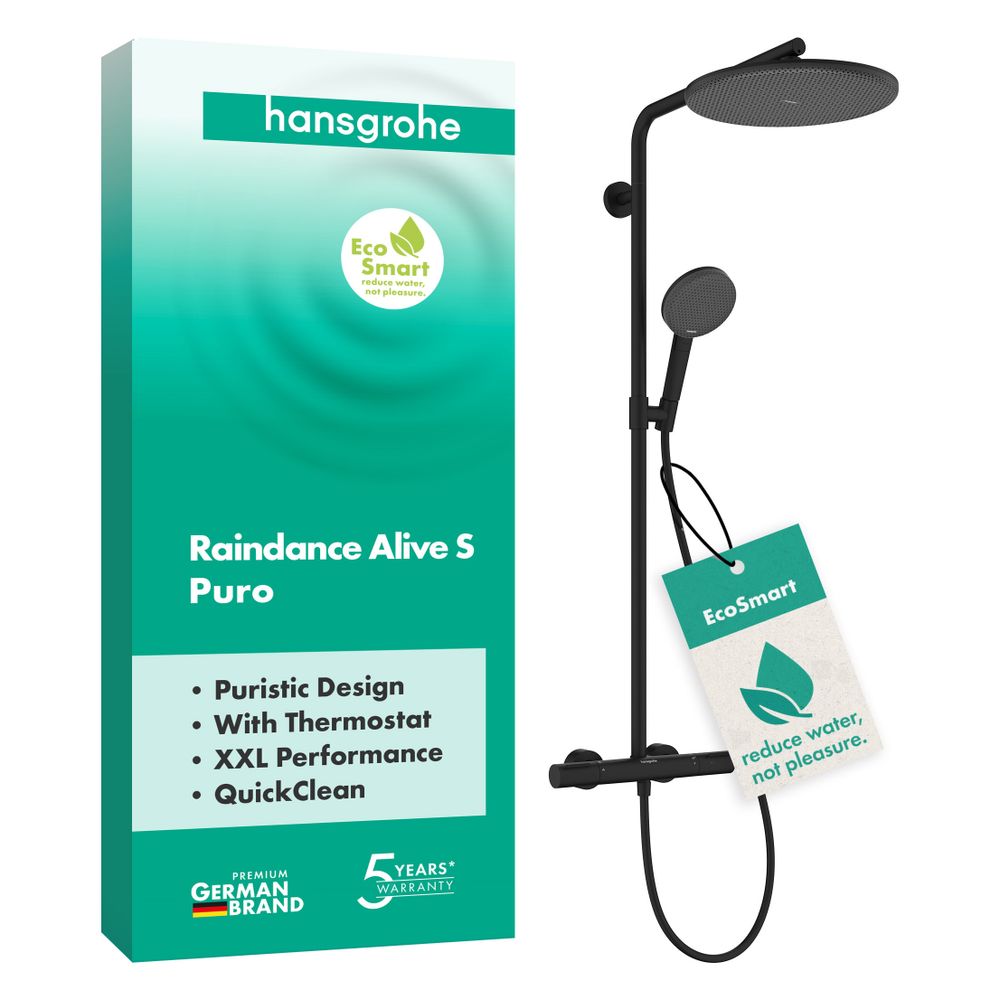 Hansgrohe Raindance Alive S Puro Showerpipe Duschsystem 300mm, 1jet EcoSmart, Ecost... HANSGROHE-24593670 4059625568927 (Abb. 2)