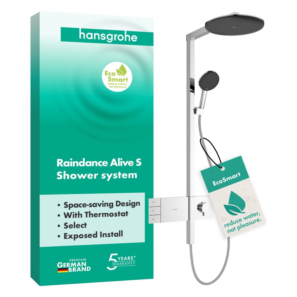 Hansgrohe Raindance Alive S Showerpipe Duschsystem 300mm, 2jet EcoSmart, ShowerSele... HANSGROHE-24596000 4059625569047 (Abb. 2)