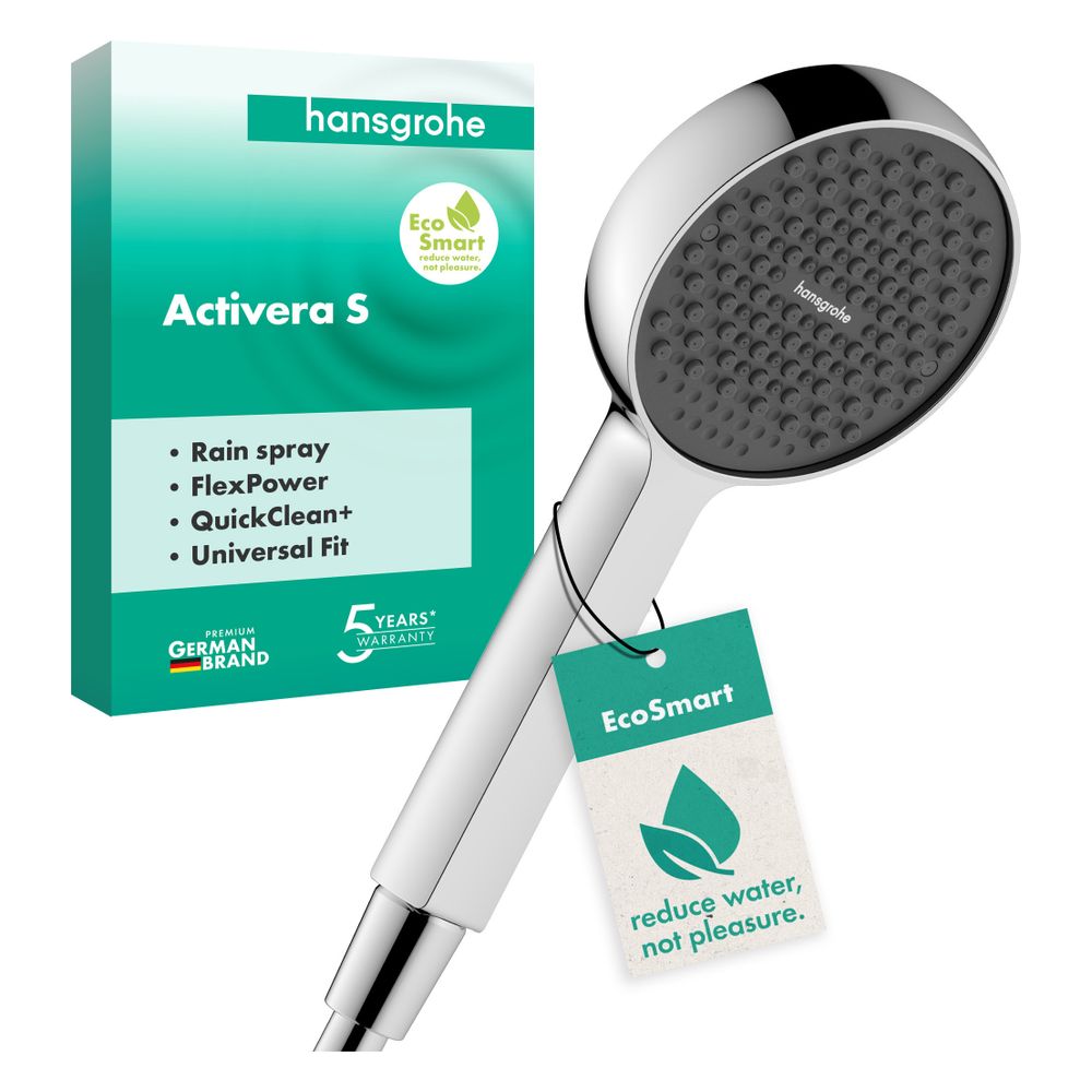 Hansgrohe Activera S Handbrause 1jet, 95mm, EcoSmart, FlexPower, Chrom... HANSGROHE-28031000 4059625606261 (Abb. 2)