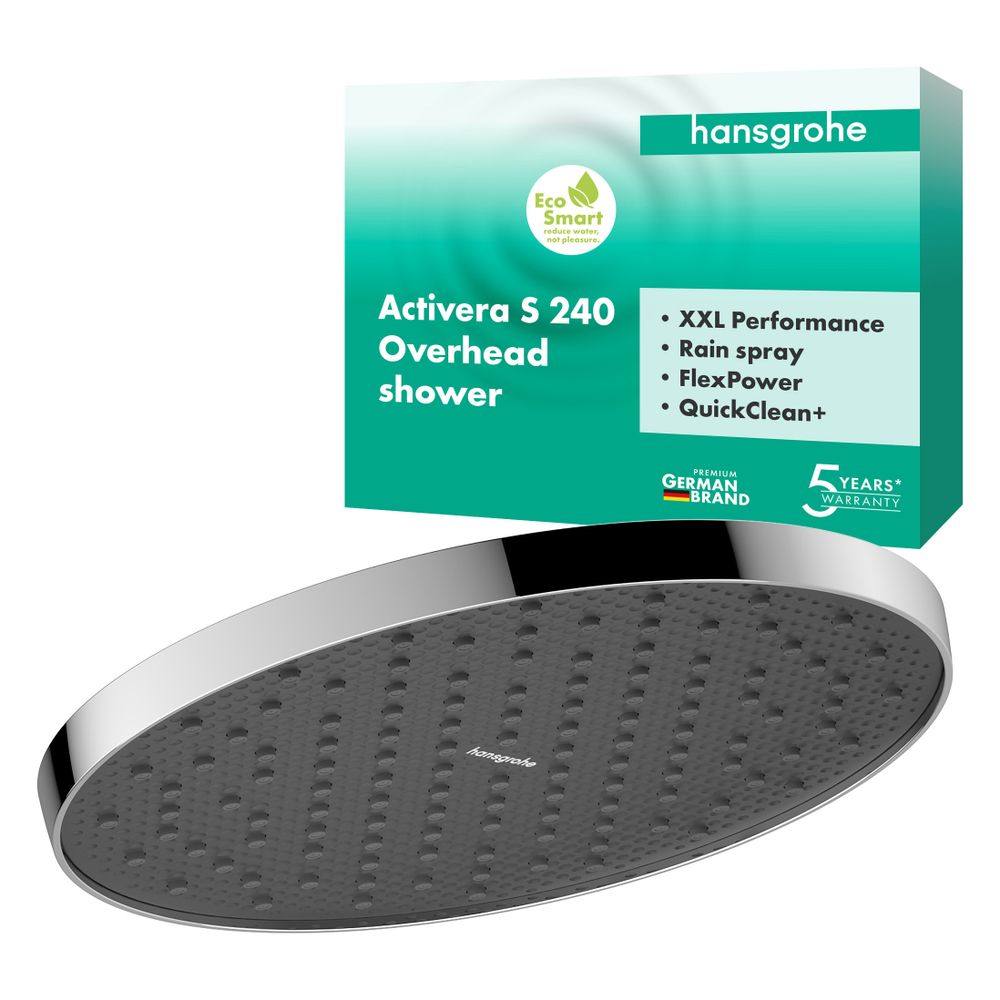 Hansgrohe Activera S Kopfbrause 1jet, 240mm, EcoSmart, FlexPower, Chrom... HANSGROHE-28056000 4059625589304 (Abb. 3)