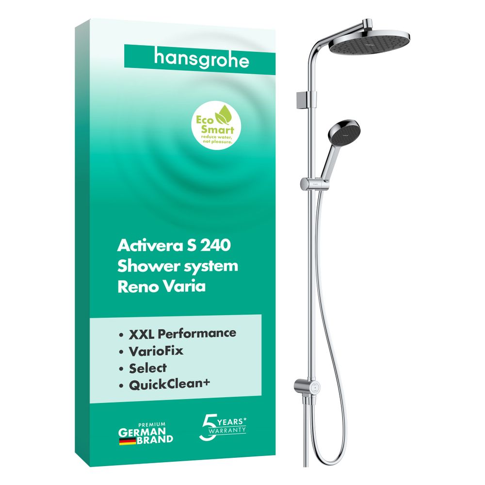 Hansgrohe Activera S Showerpipe Duschsystem 1jet, EcoSmart Reno, Kopfbrause 240mm, ... HANSGROHE-28074000 4059625605141 (Abb. 2)