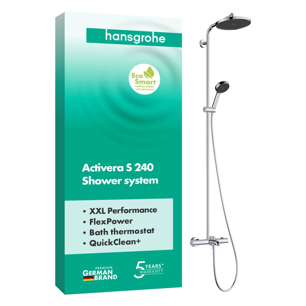 Hansgrohe Activera S Showerpipe Duschsystem 1jet, EcoSmart, Kopfbrause 240mm, Handb... HANSGROHE-28871000 4059625605806 (Abb. 2)