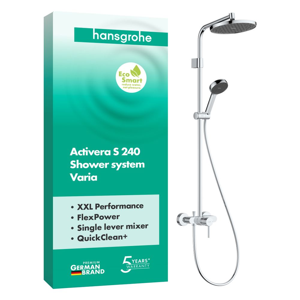 Hansgrohe Activera S Showerpipe Duschsystem 1jet, EcoSmart, Kopfbrause 240mm, Handb... HANSGROHE-28875000 4059625605868 (Abb. 2)