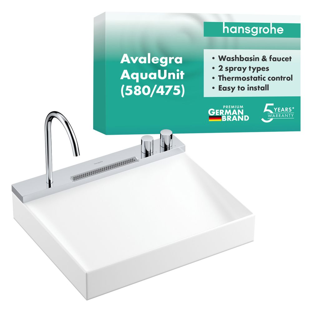 Hansgrohe Aufsatzwaschtisch Avalegra AquaUnit, 580x475x100mm, Armatur, Chrom... HANSGROHE-22472000 4059625626399 (Abb. 2)