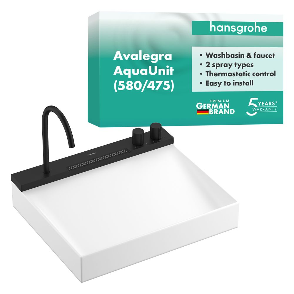 Hansgrohe Aufsatzwaschtisch Avalegra AquaUnit, 580x475x100mm, Armatur, Mattschwarz... HANSGROHE-22472670 4059625626405 (Abb. 2)